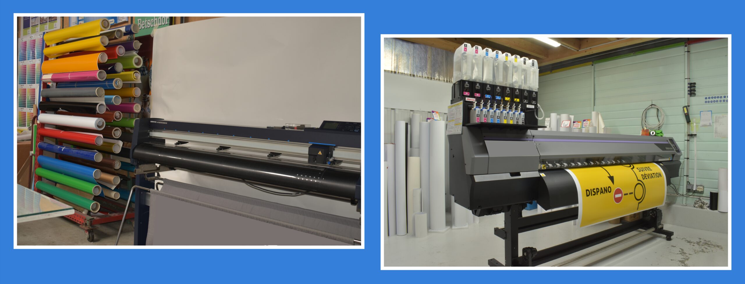 Photo de nos machines d'impression et de découpe